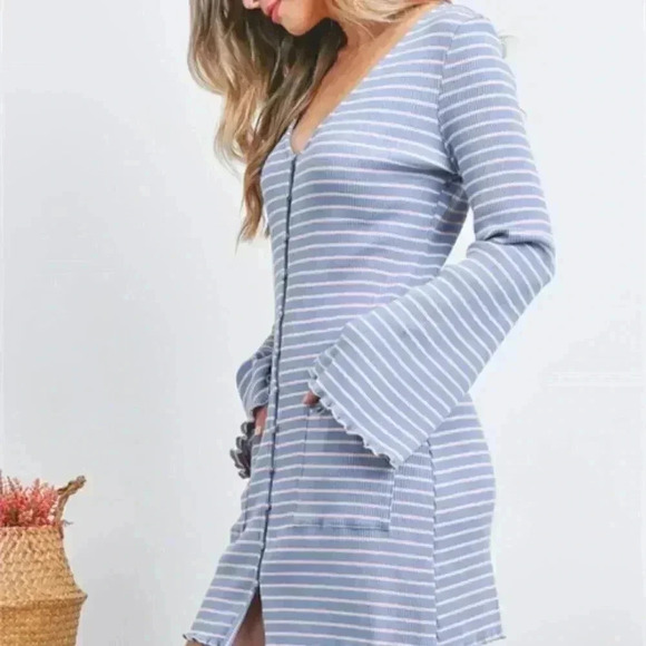 Boho Striped Long sleeve Dress - Picture 6 of 8